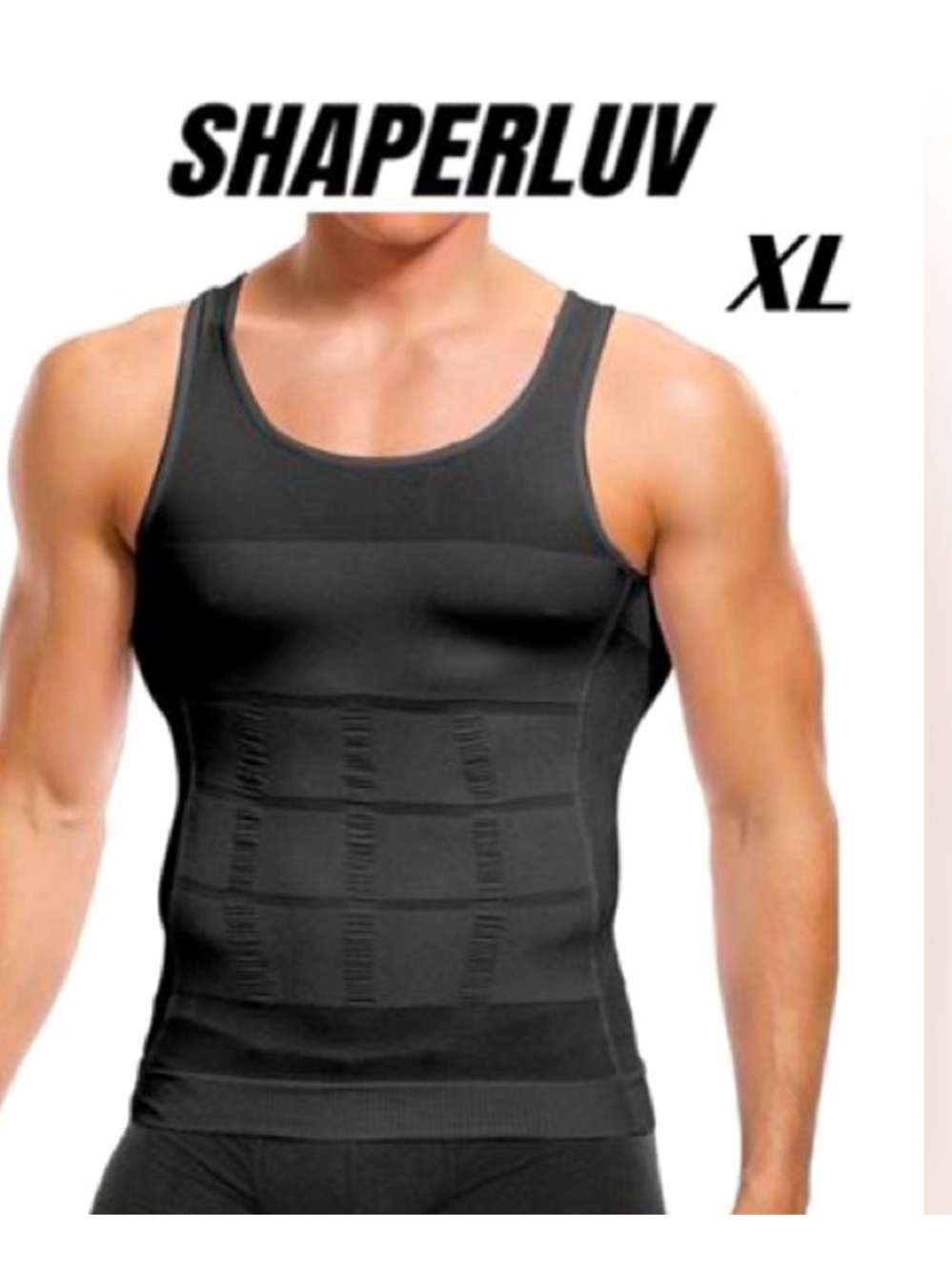 NWOT Shaperluv Men's Black Shaper Tank - size XL